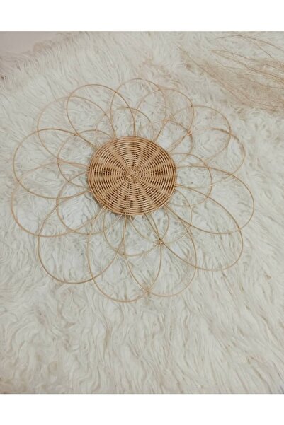 Hasır Bambu Rattan Çiçek Duvar Dekoru Duvar Süsü 40 cm
