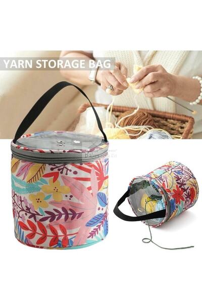 Colorful Yarn Carrying Bag with Flower Pattern (1 Ball only)