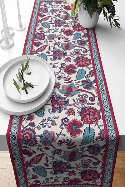 Pilloveland Runner Malina Patterned Suede Woven 140*40 cm