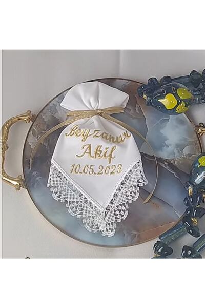 El Emeği Söz mendili Damat mendili kişiye özel isimli
