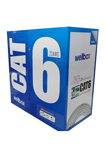 wellbox 305METRE Utp 23AWG Cat6 Network Kablosu Gri