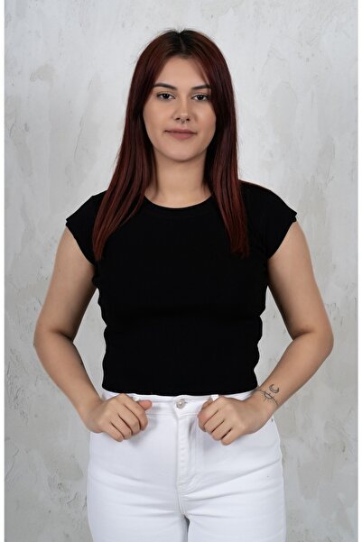 Dilvin Чорний велосипедний комір, короткі рукави