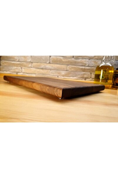 F&S WoodArt لوح تقطيع خشب طبيعي كبير الحجم بلون الجوز 40 سم