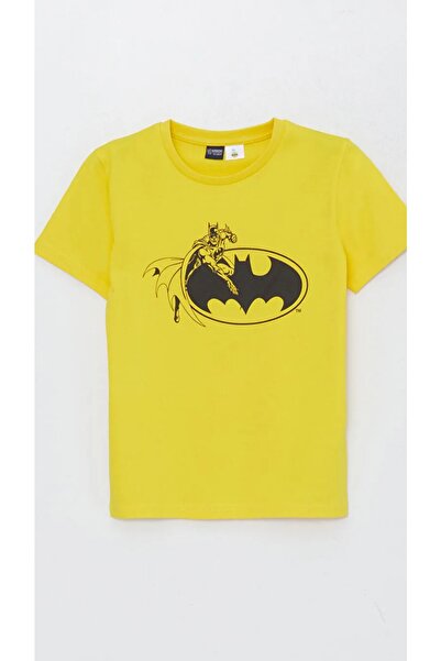 LC Waikiki Bisiklet Yaka Batman Baskılı Kısa Kollu Erkek Çocuk Tişört