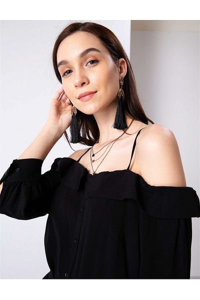 Pierre Cardin Rochie Neagra Tesuta