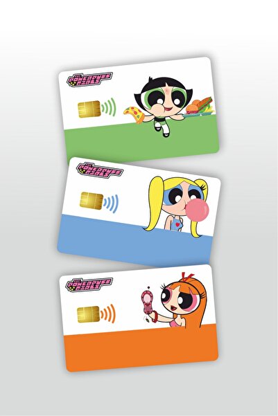 SARANG Pachet de 3 etichete de acoperire pentru carduri Powerpuff Girls Credi...