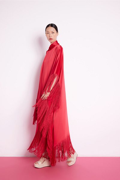 Nuum Design Fringed Dress Red