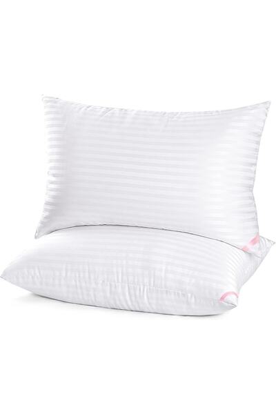 İzgi Concept Pernă din satin premium 2 bucăți alb 100% silicon HCS umplutură ...