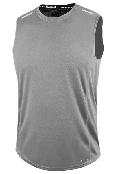 GHASSY CO. Men's Moisture Wicking Quick Dry Athletic Technical Performance Athlete Zero Sleeve T-shirt Gym 108