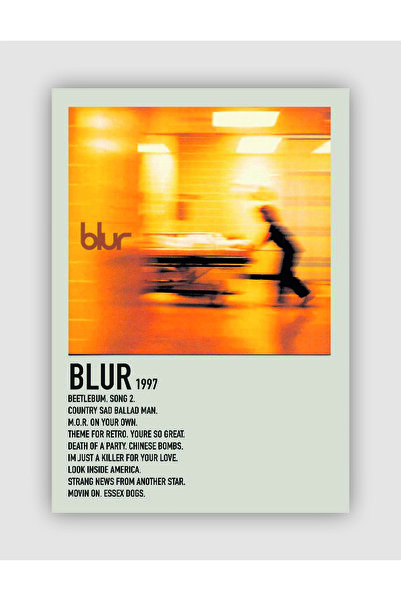 fırsatlar diyarı Blur - Blur 1997 Albüm Kapağı Info Card Minimalist Kağıt Pos...