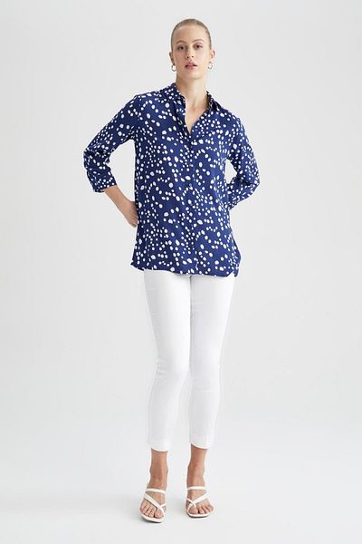 DeFacto Regular Fit Shirt Collar Long Sleeve Tunic