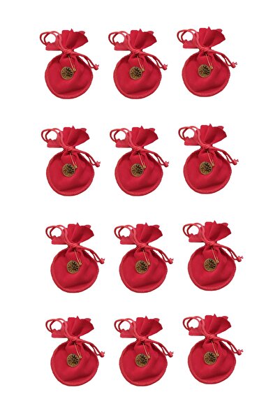 Kahraman Kınalı Kırmızı Kadife Kese, Hediyelik Kına Kesesi