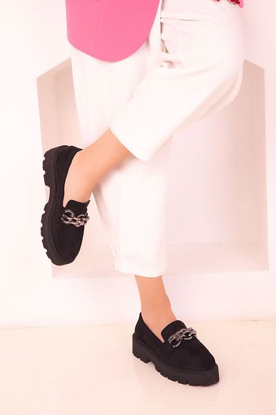 SOHO Black Suede Women's Casual Shoes 17894