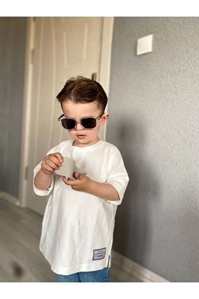 favorimkids تي شيرت أبيض كبير الحجم للأطفال