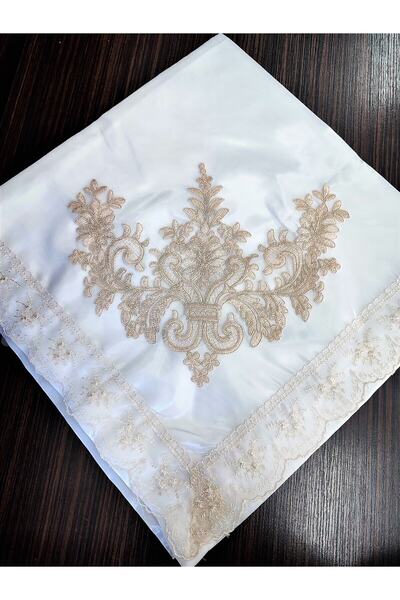 Çt Çeyizci Tekstil Pachet de lux din satin zestre brodat cu dantela frantuzeasca, pachet de logodna