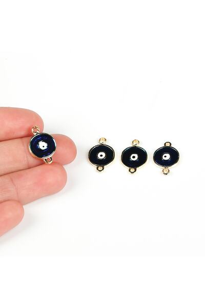 yfhobi 1 ADET - 19 mm MAVİ NAZAR MİNELİ ÇİFT KULP YUVARLAK TAKI APARATI, ALTI...