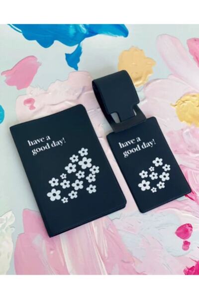 Bikutumutluluk HAVE A GOOD DAY PASAPORT KILIFI VE ZARİF PAPATYALAR BAVUL ETİK...