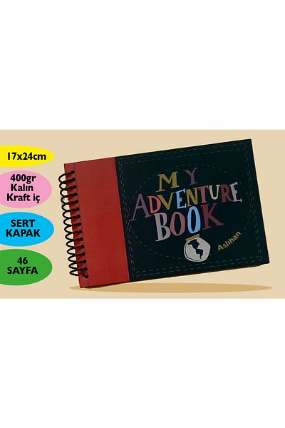 PAKLON 17x24cm Junior My Adventure Book Hard Cover Notebook (400gr KRAFT INNER)