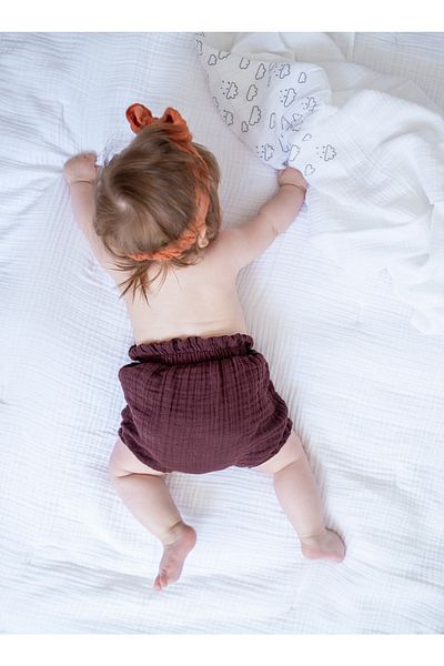Barine Burgundy Muslin Cotton Baby Shorts