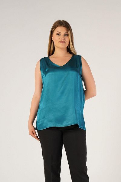 Nelly Plus Size V-Neck Satin Tank Top