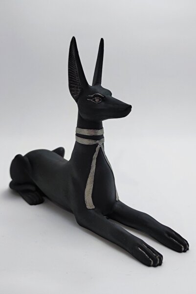 hoga Anubis Antik Mısır Tanrısı Gümüş Biblo 15 Cm