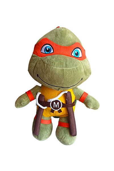 PopŞeker Ninja Kaplumbağalar Peluş Michelangelo Figürü 35cm. Ninja Kaplumbağalar Oyuncakları