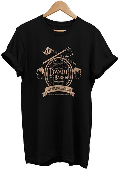 remonz Μπλουζάκι με στάμπα της σειράς Lord of the Rings Dwarfs Barrel 100% βαμβακερό μεγάλο μέγεθος