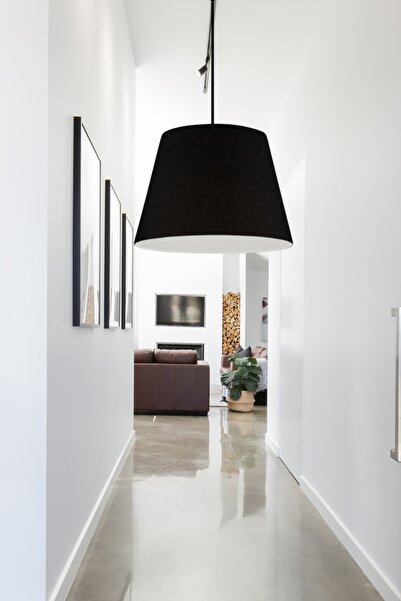 Art&Gift Sofia Konik Tekli Sarkıt Avize Siyah Kumaş Antre Hol Mutfak