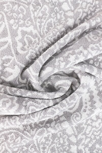 Taka Fabrics Рушник для гостей Wave з мішаним візерунком, 100% бавовна, розмір 40x70 см, біло-сірий