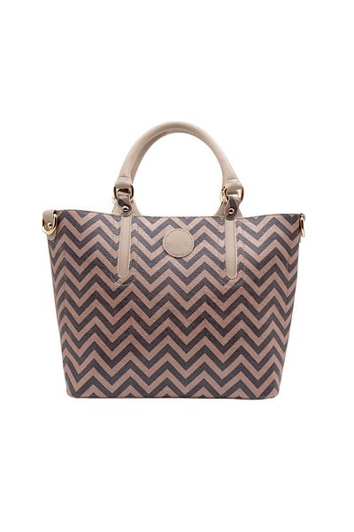 gio&mi Emma Powder Zigzag Hand and Shoulder Bag