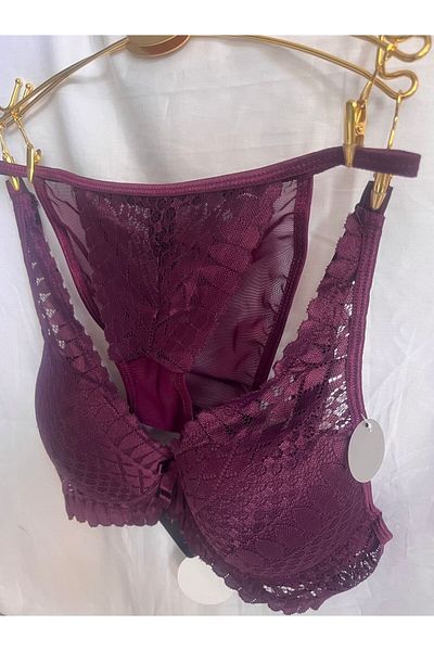 mendoza store Set de sutien acoperit fără umplutură de culoare prune
