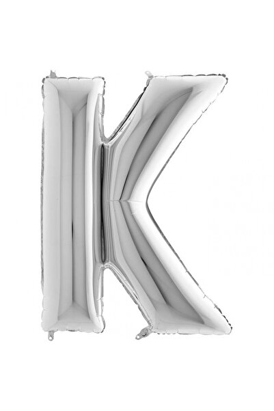 yelplas بالون فويل حرف K 100 سم بالون هيليوم فضي للحفلات وأعياد الميلاد
