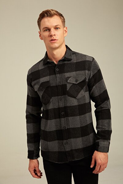 Tarz Cool Антрацитова сорочка з еко-тканини - odg001r02