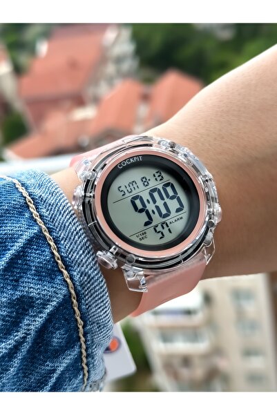 Cockpit Brand Marine Suitable, Silicone Strap, Illuminated, Stopwatch, Digital Women's Wristwatch