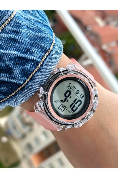Cockpit Brand Marine Suitable, Silicone Strap, Illuminated, Stopwatch, Digital Women's Wristwatch