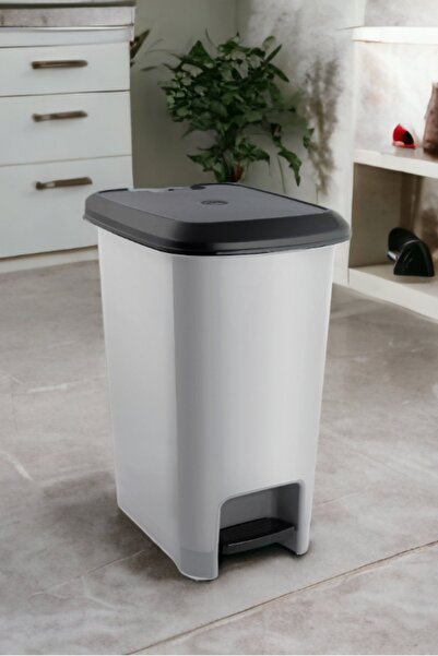 Melkan Home Slim Pedallı Çöp Kovası 25 Litre Gri Çöp Kovası