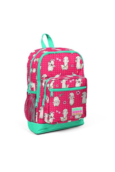 Coral High Kids Neon Mercan Su Yeşili Alpaka Desenli 3’lü Okul Çanta Seti SET0123466