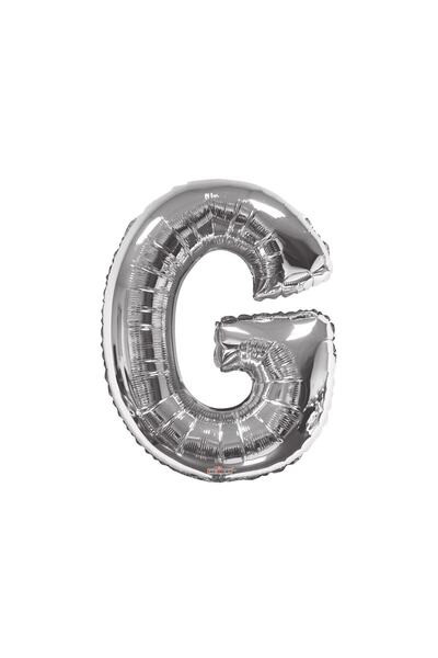 yelplas بالون فويل حرف G 100 سم بالون هيليوم فضي للحفلات وأعياد الميلاد