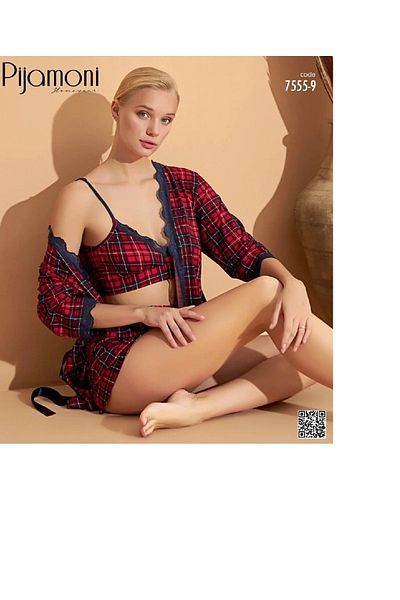 Pijamoni طقم بيجامة ميلان 3 قطع مع شورت 7555