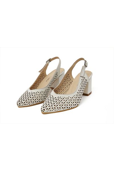 Cabra Blanca Genuine Leather Women's Banded Buckle Block Heeled Shoes Daily Classic Thick Heeled Women's Shoes