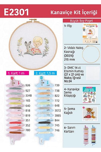 LİLYHOBBYLAND Cross Stitch Wooden Pulley Kit 21.5 cm