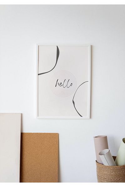 Hiruko Tasarım Atölyesi Πίνακας Motto Series Hello No:6 Πίνακας Λευκός