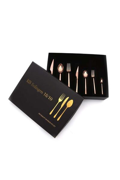 KB SOLİNGEN Kb 84 Piece Copper Titanium Cutlery Set