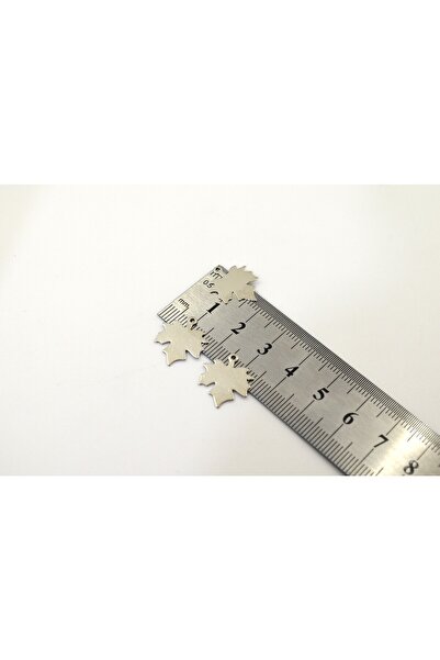 Flower 15 Adet - 15x17 Mm Kolye Ucu Yaprak, Charm Kolye Ucu Yaprak, Küpe Ucu Yaprak, Halhal Uc Nikel