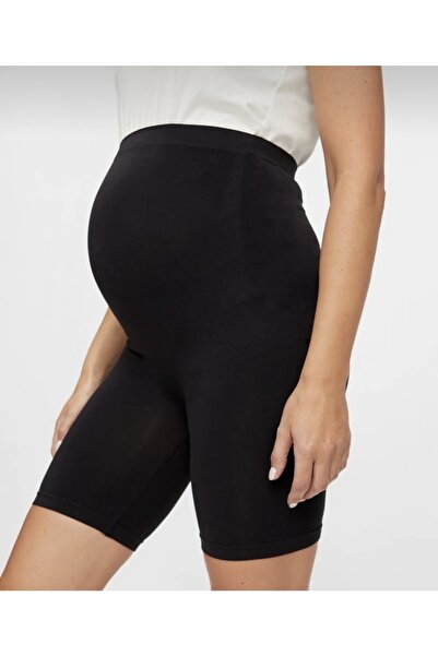 BK Siyah Seamless dikişsiz rahat kumaş spor ve günlük kullanım 1/4 diz üstü hamile tayt