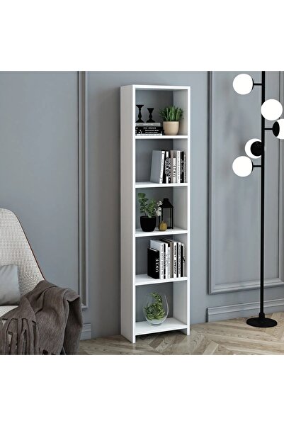 nysamo 6 Raflı 40 Cm Dekoratif Kitaplık Ofis Kitaplığı Dolap Evrak Rafı Ev Ra...