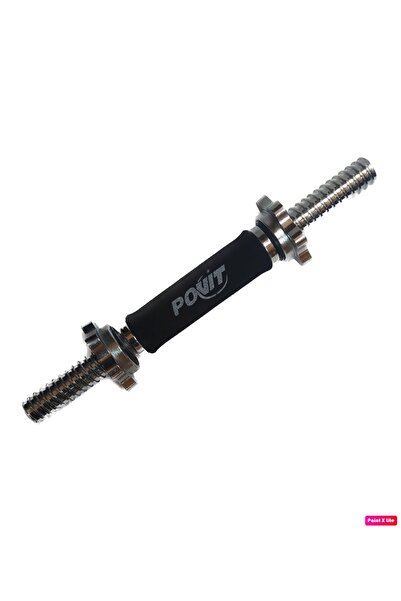 Povit 35 Cm İçi Dolu Kısa Krom Bar Tahribat Önleyici Sünger Tutamaçlı 1660 Gram Düz Bar (Tek)