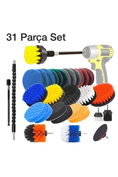 ZhlTools 31 Parça Çok Amaçlı Ev Banyo ve Araç Matkap ucu Temizlik Seti