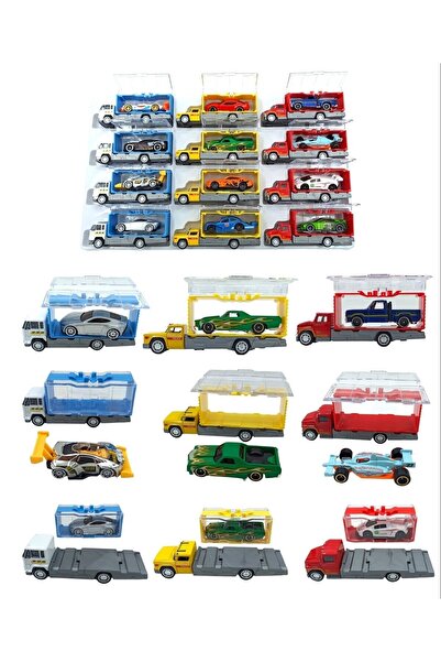 PopŞeker Eğlenceyi Taşımanın Yeni Yolu: 13cm Boyunda Metal Araç Taşıyıcılı Tır