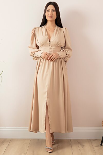 PULLIMM Σατέν Φόρεμα με Κούμπωμα 222788